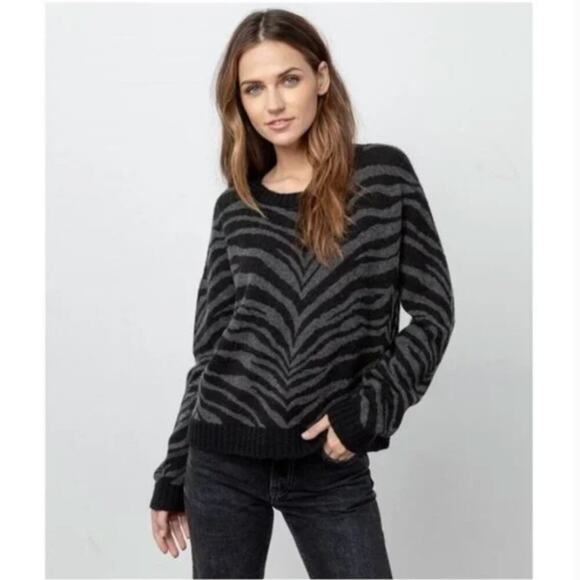 Rails Chance Tiger Stripe Wool Cashmere Blend Crewneck Sweater - Picture 1 of 8